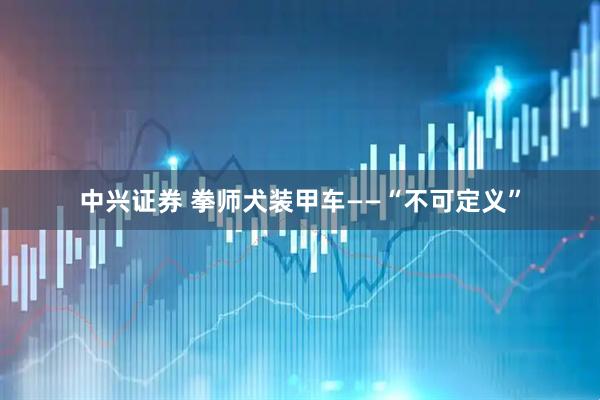 中兴证券 拳师犬装甲车——“不可定义”